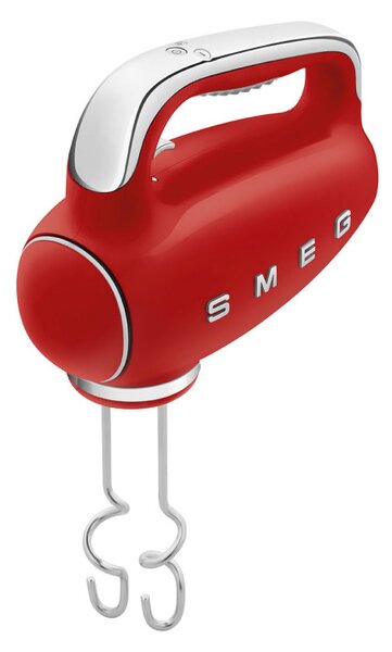Ръчен миксер SMEG 50's Style HMF01RDEU, 250W, 9 скорости, Турбо, Скрит LED дисплей, Таймер, Аксесоари, Червен