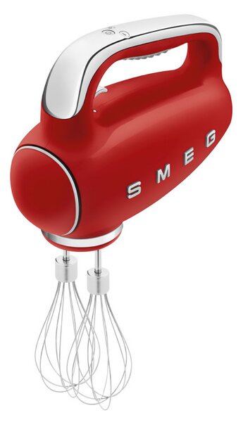 Ръчен миксер SMEG 50's Style HMF01RDEU, 250W, 9 скорости, Турбо, Скрит LED дисплей, Таймер, Аксесоари, Червен