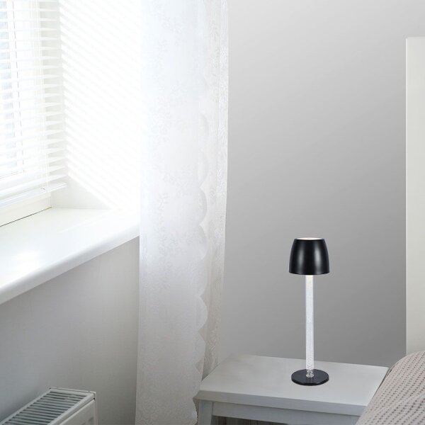 LED регулируема настолна лампа, зареждаща, 3W, 5V, 3000K, черна