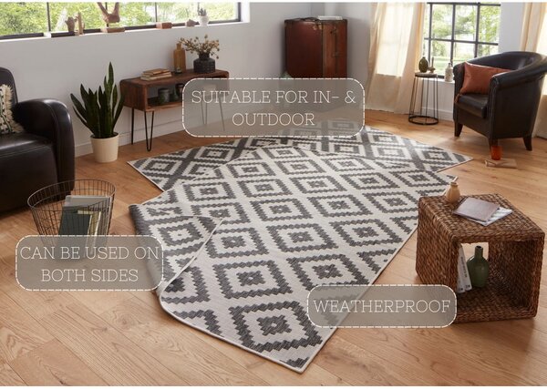 Сив килим за открито , 80 x 150 cm Malta - NORTHRUGS