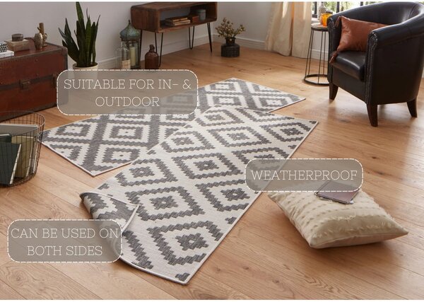 Сив килим за открито , 80 x 250 cm Malta - NORTHRUGS