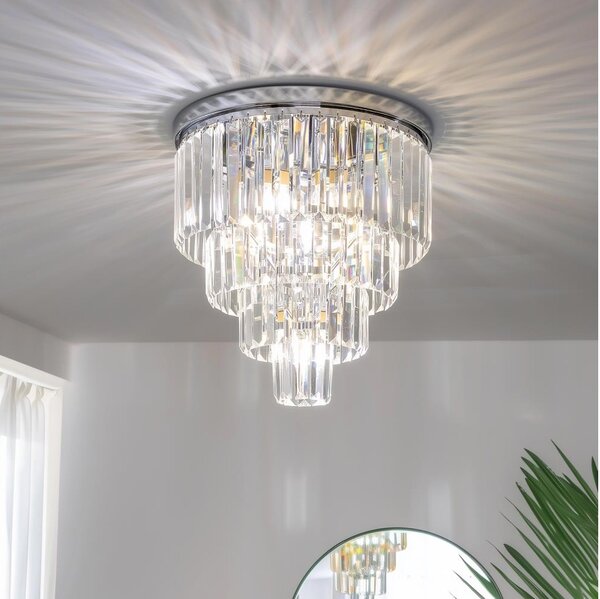 Brilagi - LED кристален таванен полилей MOZART 5xE14/40W/230V, лъскав хром