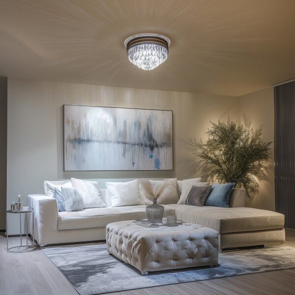 Brilagi - LED кристално таванно осветително тяло VELURE 5xE14/40W/230V черно