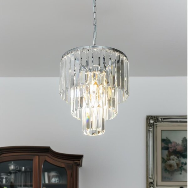 Brilagi - LED Кристален пендел MOZART 4xE14/40W/230V лъскав хром
