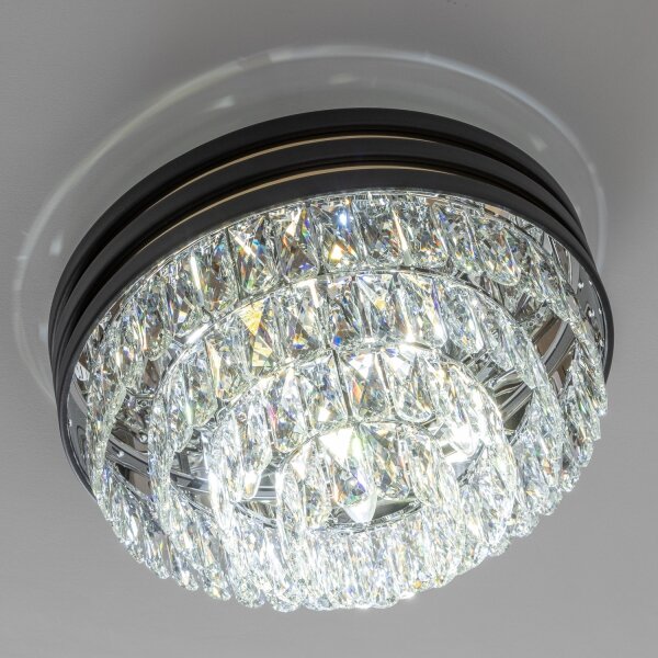 Brilagi - LED кристално таванно осветително тяло VELURE 5xE14/40W/230V черно