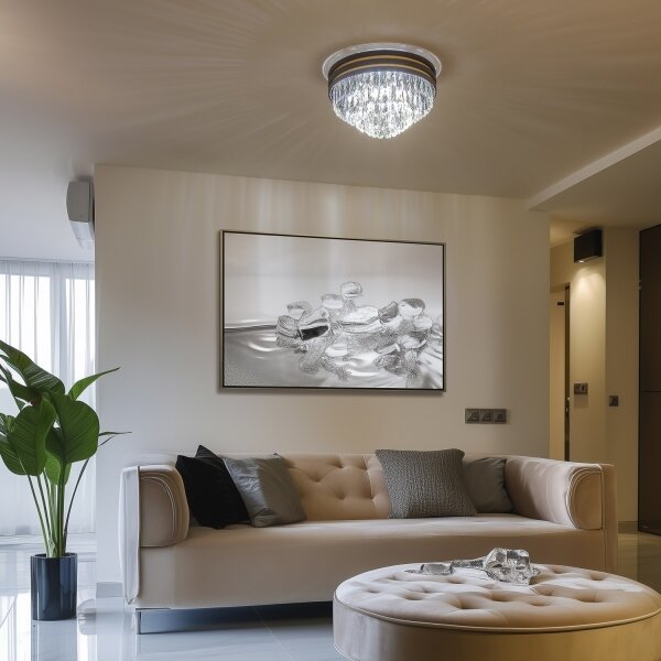 Brilagi - LED кристално таванно осветително тяло VELURE 5xE14/40W/230V черно