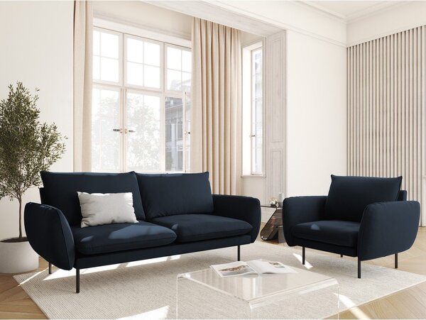 Тъмносин кадифен диван 160 cm Vienna - Cosmopolitan Design
