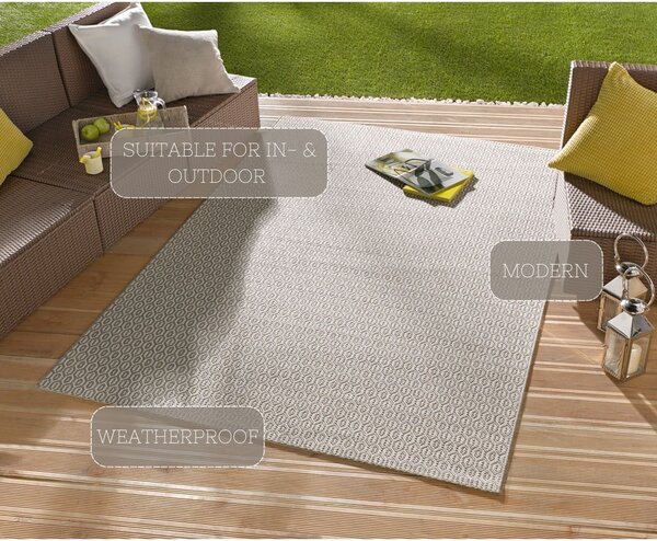 Сив килим за открито , 140 x 200 cm Coin - NORTHRUGS