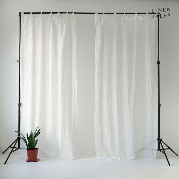Бяла ленена завеса 130x200 cm White – Linen Tales