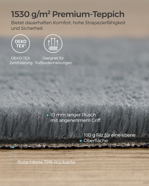 Килим Songmics сив 150x80x0.1 см