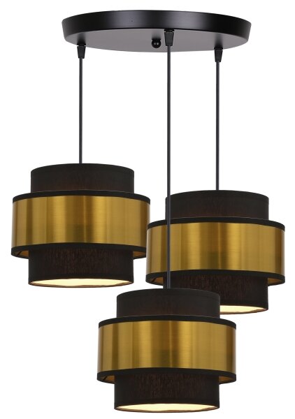 Пендел PRESTIGE 3xE27/40W/230V златист/черен
