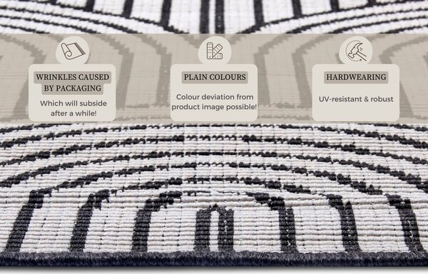 Черно-бял външен килим 80x150 cm Pangli Black – Hanse Home