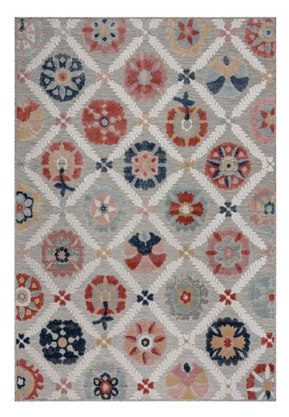 Сив външен килим 170x120 cm Flora - Flair Rugs