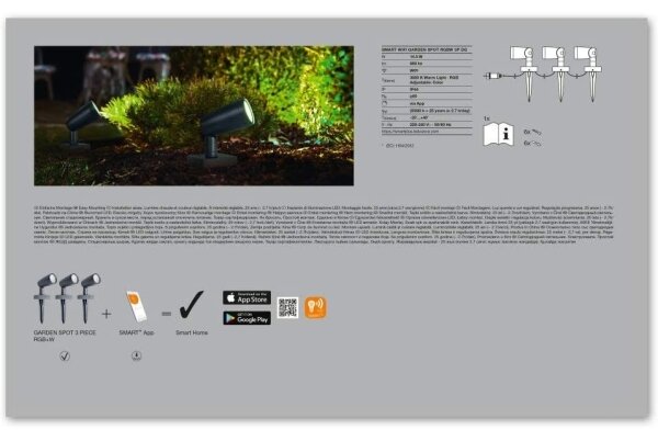 Ledvance - К-кт 3бр. LED RGB екстериорни лампи SMART+ SPOT 3xLED/4,5W/230V IP65 Wi-Fi