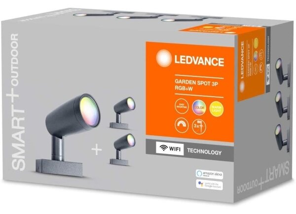 Ledvance - К-кт 3бр. LED RGB екстериорни лампи SMART+ SPOT 3xLED/4,5W/230V IP65 Wi-Fi