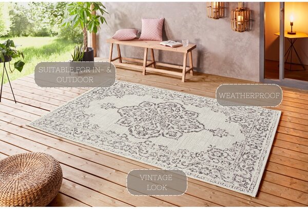 Сив и кремав килим за открито , 120 x 170 cm Tilos - NORTHRUGS