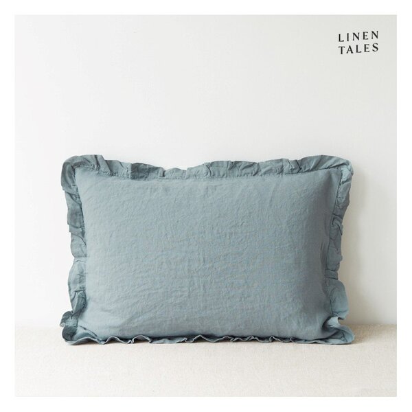 Ленена калъфка за възглавница 40x40 cm Blue Fog – Linen Tales