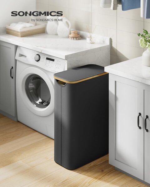 Кош за пране Black Songmics 42x22.5x70.5 cm
