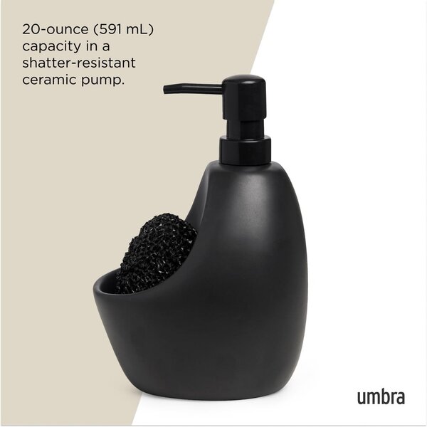 Черен керамичен диспенсер за сапун 590 ml Joey – Umbra