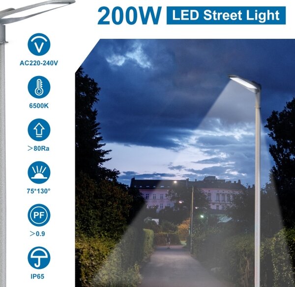 Aigostar - LED улична лампа SLIM/200W/230V 6500K IP65
