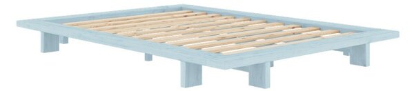 Светлосиньо двойно легло от масивен бор с включена подматрачна рамка 180x200 cm Japan – Karup Design