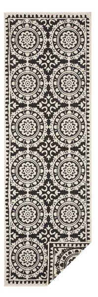 Черно-кремав килим за открито , 80 x 250 cm Jardin - NORTHRUGS