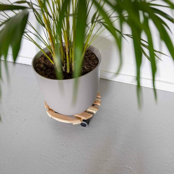 Дървена подвижна стойка за саксии ø 29 cm (височина 8 cm) Indoor – Esschert Design