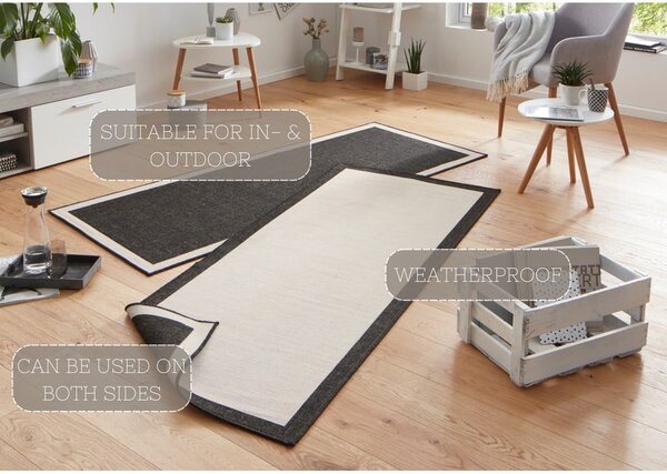 Черно-кремав килим за открито , 80 x 250 cm Panama - NORTHRUGS