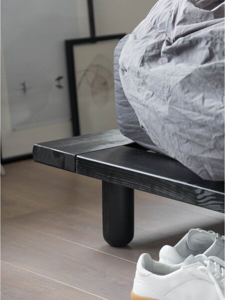Черно борово двойно легло с решетка 140x200 cm Peek - Karup Design