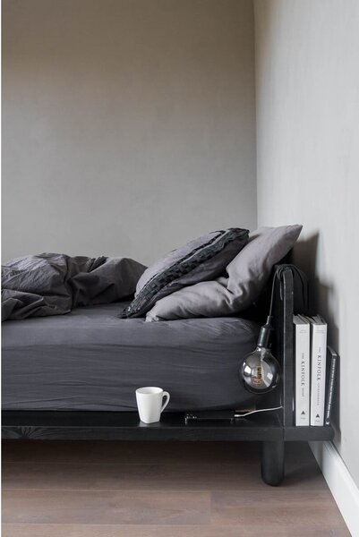 Черно борово двойно легло с решетка 140x200 cm Peek - Karup Design