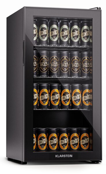Klarstein Beersafe 74 Slim, хладилник, 74 литра, 3 рафта, панорамна стъклена врата
