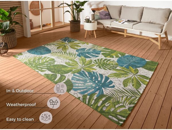 Зелен/тюркоазен външен килим 80x165 cm Flair – Hanse Home