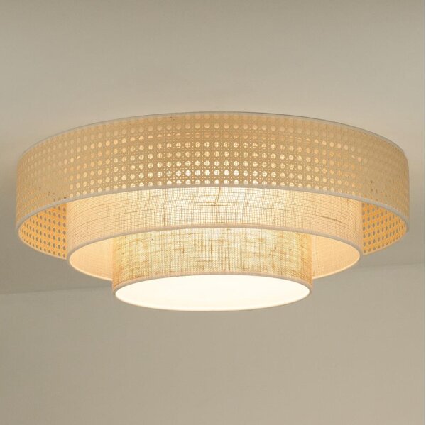 Duolla - LED Плафониера LUNETA LED/26W/230V Ø 60 см 4000K ратан/бежов
