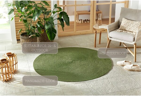 Зелен кръгъл килим за открито ø 150 cm - NORTHRUGS