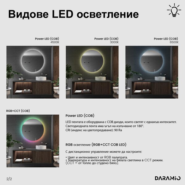 Атипични огледало с LED осветление G9