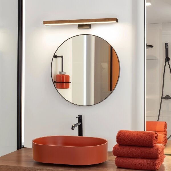 Brilagi-LED Лампа за огледало в баня WOODY MIRROR LED/12W/230V IP44 дъб/черен
