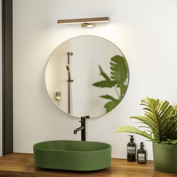 Brilagi-LED Лампа за огледало в баня WOODY MIRROR LED/8W/230V IP44 дъб/хром