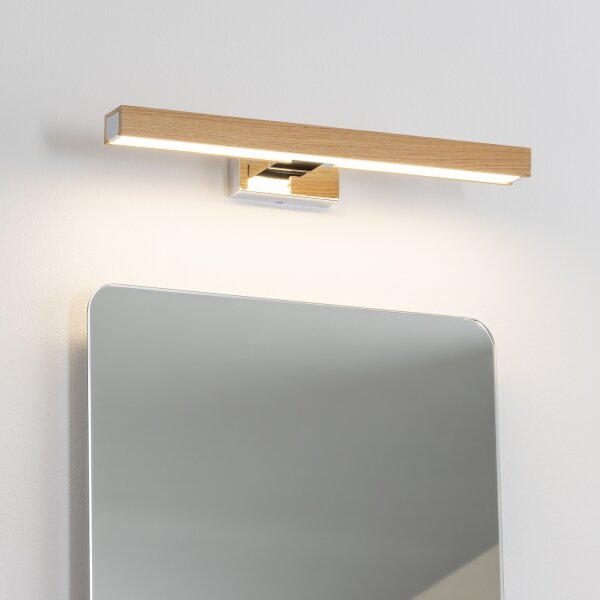 Brilagi-LED Лампа за огледало в баня WOODY MIRROR LED/8W/230V IP44 дъб/хром