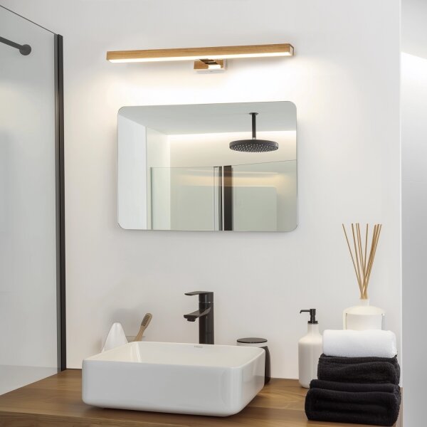 Brilagi-LED Лампа за огледало в баня WOODY MIRROR LED/12W/230V IP44 дъб/хром