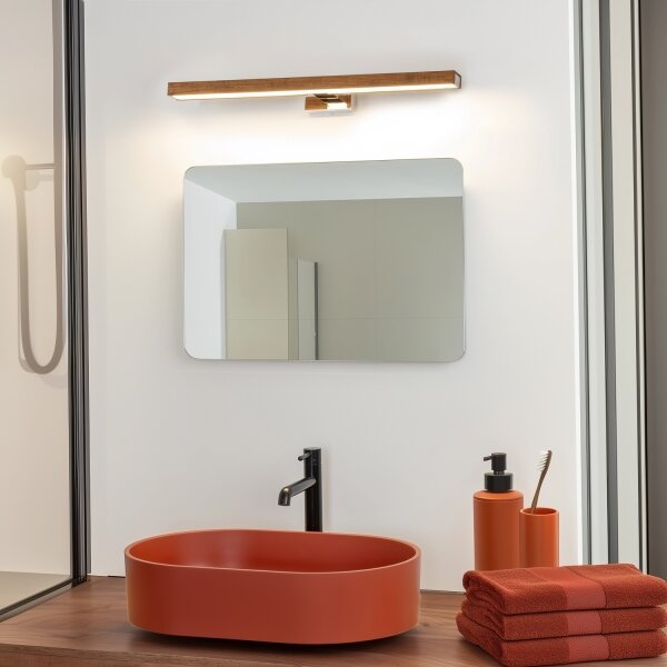 Brilagi-LED Лампа за огледало в баня WOODY MIRROR LED/12W/230V IP44 дъб/хром