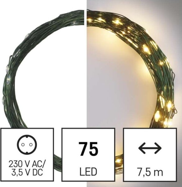 LED Екстериорни Коледни лампички 75xLED/12,5м IP44 топло бяло