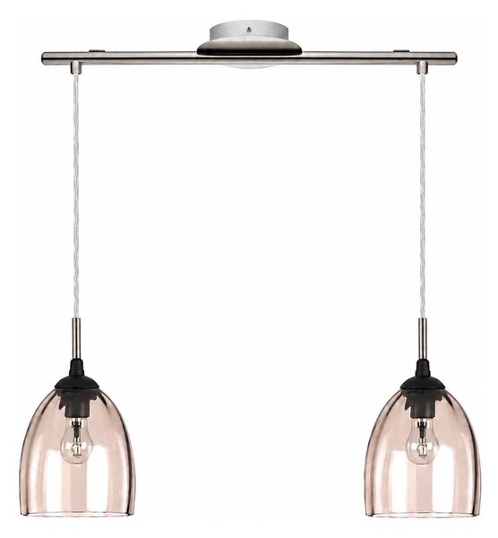 BRILAGI-LED полилей на кабел RETRO GLASS 2xE27/60W/230V матов хром/димчато бежово