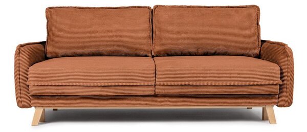 Оранжев велурен разтегателен диван 218 cm Tori - Bonami Selection