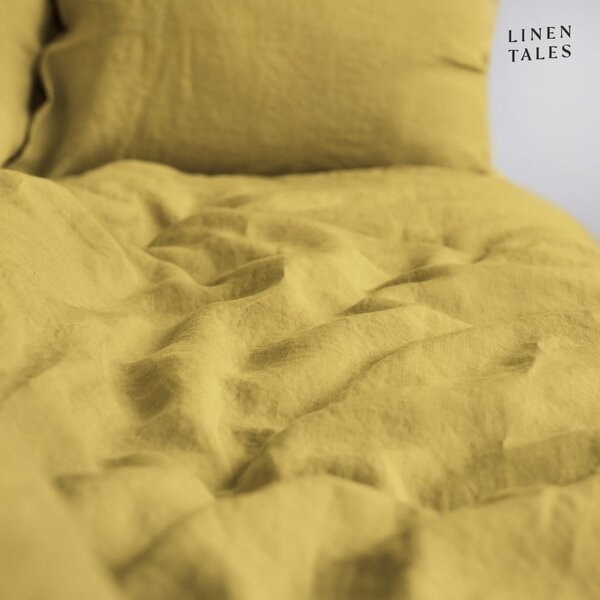 Ленена калъфка за възглавница 40x40 cm Lemon Curry – Linen Tales
