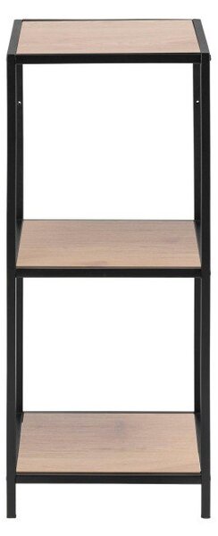 Черна/естествена библиотека от декор от дъб 37x83 cm Seaford – Actona