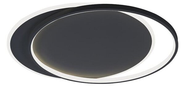 Viokef LED таванска лампа Evelyn, черна, дължина 55 cm, метал, Черен, Дневна/трапезария, Алуминий, Модерен