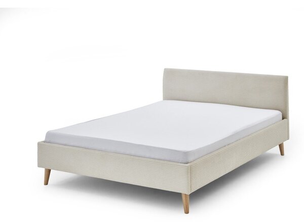 Бежово двойно легло 140x200 cm тапицирано без ламелно дъно Wicki – Meise Möbel