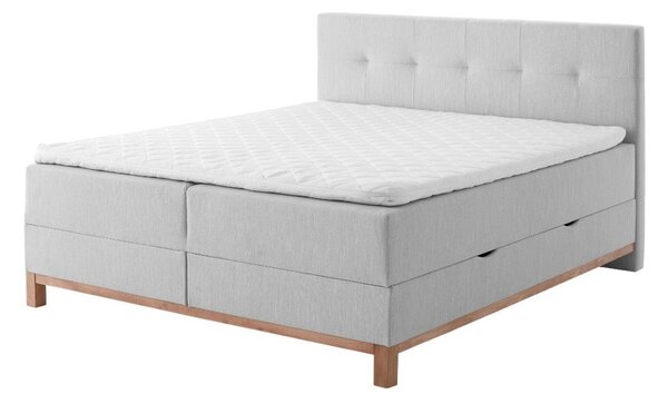 Светлосиво боксспринг легло със склад 160x200 cm Catania - Meise Möbel