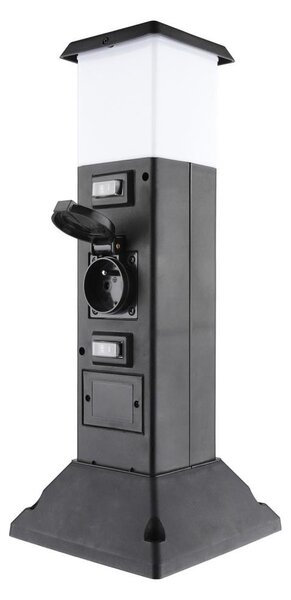 Solight PG05 - Външна лампа с 2 контакта 1xE14/15W/230V IP44 черна