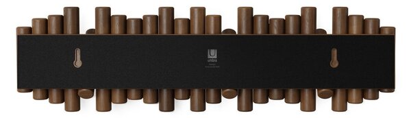 Тъмнокафява стенна закачалка от масивен бор 61 cm Picket – Umbra